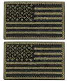 U-LIAN 2 PCS USA Flag Patch | Tactical Morale Patch | Embroidered American Flag | Hook Loop Fastener | Army Green | 2PC - Buy Online on SooperMarket.com