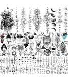 JOEHAPY 33 Sheets Black Outer Space Temporary Tattoos - Geometric Planets and 3D star designs for Kids and Adults - Buy Online on SooperMarket.com