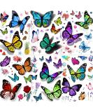 EGMBGM 6 Large Colorful Butterfly Temporary Tattoos - Realistic 3D Decals for Women, Girls, and Adults - Buy Online on SooperMarket.com