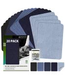 KING MOUNTAIN Iron-on Repair Patch 20 Pcs Pack 100% Cotton Denim Iron-on Repair Patch 5 Shades of Blue Jeans and Clothing Repair and Decoration Kit Size 3"x4-1/4 "(7.5 cm x 10.5 cm) Denim-3" x 4-1/4" Five Color - Buy Online on SooperMarket.com