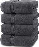 Utopia Towels 4 Pack Premium Bath Towels Set, (27 x 54 Inches) 100% Ring Spun Cotton 600GSM, Lightweight and Highly Absorbent Quick Drying Towels, Perfect for Daily Use (Grey) 4 Piece Bath Towel Set Grey - Buy Online on SooperMarket.com