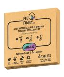 Eco Family Anti-bacterial Multipurpose Cleaning Tablets Refill (6x 8g) | Eco-Friendly Plastic-Free Non-Toxic Cruelty-Free | Ocean Fresh & Lavender Scent | For All Surfaces | Dissolve in Water - Buy Online on SooperMarket.com