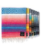 Authentic Mexican Blanket - Park Blanket, Handwoven Serape Blanket, Perfect as Beach Blanket, Picnic Blanket, Outdoor Blanket, Yoga Blanket, Camping Blanket, Car Blanket, Woven Blanket (Coral) - Buy Online on SooperMarket.com
