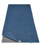 Gaiam Yoga Towel - Mat Sized Active Dry Non Slip Moisture Wicking Sweat Absorbent Microfiber Hot Yoga Towel for Women & Men | Stay-Put Corner Pockets (70" Long x 26" Wide) Lake - Buy Online on SooperMarket.com