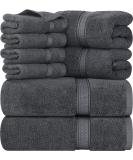 Utopia Towels 8-Piece Premium Towel Set, 2 Bath Towels, 2 Hand Towels, and 4 Wash Cloths, 600 GSM 100% Ring Spun Cotton Highly Absorbent Towels for Bathroom, Gym, Hotel, and Spa (Grey) - Buy Online on SooperMarket.com