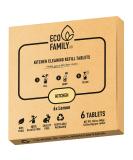 Eco Family Kitchen Surface Degreaser Cleaning Tablets Refill (6x 8g) | Eco-Friendly Non-Toxic Cruelty-Free Lemon Scent | Remove Grease and Grime on All Kitchen Surfaces | Dissolve in Water - Buy Online on SooperMarket.com
