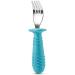 PandaEar 4 Set Baby Toddler Silicone Stainless Steel Utensils Silverware Spoon Fork - BPA Free, Anti-Choke Design (Blue&Grey) - Buy Online on SooperMarket.com