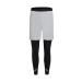 Badeke Boys 2 in 1 Running Compression Pants,Quick Drying Breathable Training Exercise Pants, Workout Athletic Legging Pants Small Light Grey