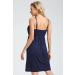 Sosolism Women's Nursing Nightdress - Dark Blue XL | Padded Lace Trim Breastfeeding Dress with Adjustable Straps - Buy Online on SooperMarket.com