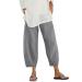 viyabling Linen Pants for Women Loose Fit Summer Palazzo Lounge Pants Pocket Elastic Trousers Waist Pant Casual Dress Pants 4X-Large A2-gray