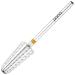 PANA 2-Way Volcano Carbide Bit 3/32" Shank Size - (Silver, 2X Coarse Grit) - Two Way Rotate use for Both Left and Right Handed Fast remove Acrylic or Hard Gel Nail Drill Bit for Manicure Pedicure 2X Coarse Silver