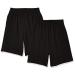 Hanes Boys Jersey Short (Pack of 2) Medium Black