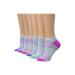 Hanes womens Performance Cool Compression No Show Socks 6 Pair Pack 8 Grey/Purple/Pink Design