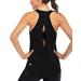 ICTIVE Womens Cross Backless Workout Tops for Women Racerback Tank Tops Open Back Running Tank Tops Muscle Tank Yoga Shirts Medium Black