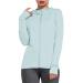 Women's UPF 50+ Sun UV Protection Shirt Long Sleeve Lightweight SPF/UV Running Hiking Athletic Jacket with Zip Pockets Zip Up Hoodie/Light Blue Small
