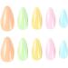 Justotry 24 Pcs Glossy Solid Oval Short False Nails Multi-Colour French Press On Nails - Almond Medium Stick On Nails with Nail Glue for Women's Nail Art - Buy Online on SooperMarket.com