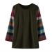 Kids Girls Fashion Top Shirt Color Block Striped Casual Tunic Top Long Sleeve Loose Crewneck Blouse T-Shirt Tee Training Bra Green 6-7 Years
