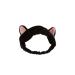 1PC Women Cat Ears Headbands Elastic Head Wrap for Face Washing Makeup Running Sport Black