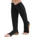 Zipper Compression Socks (2-Pack) for Men Women Open Toe Easy On Compression Support Hose Knee High, Black X-Large Black-copper