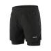 ARSUXEO Men's 2 in 1 Active Running Shorts with 2 Zipper Pockets B191 Black Medium