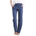 Women's Casual Relaxed-Fit Wide Leg Pant Elastic Waist Linen Pants Solid Drawstring Loose Trousers with Pocket X-Large Blue