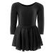 WEGETIT Gymnastics Leotards for Girls Toddler Ballet Long Sleeve Dance Tutu 8-10 Years Black