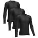 4 or 3 Pack Youth Boys' Compression Leggings Tights Athletic Pants Sports Base Layer for Kids Cold Gear Black(3 Pack Shirts) Medium