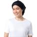 Hairbrella Lite Womens Rain Hat - Satin-Lined Waterproof Hair Protection with Adjustable Strap, Packable Black Classic