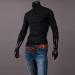Men's Slim Fit Black Turtleneck Sweater | Casual Long Sleeve Top | Breathable & Cozy | Medium - Buy Online on SooperMarket.com
