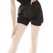 Phoeswan Dance Pants, Ripstop Ballet Short Pants for Teen Girls Petite Women, Ballet Warm Up Pants for Dancing, Gym, Jogging XX-Large Short Black
