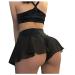 ZSDVBZS Womens Plus Size Booty Shorts Sexy Mesh Shee High Waisted Workout Gym Shorts Rave Club Mini Hot Pant Dance Skirts A01_black XX-Large