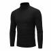 Men's Casual Lightweight Top Turtleneck T-Shirt Long Sleeve Underwear Winter Basic Pullover Slim Soft Comfy Stretch Shirts Black Medium