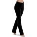 Balera Womens V-Waist Bootcut Jazz Pants for Dance Girls Mid-Rise Waistband X-Large Black