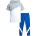 RBX Boys' Active Jogger Set - 2 Piece Hooded Short Sleeve T-Shirt and Fleece Joggers (Size: 8-12) Navy/White 12