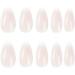 Justotry 24 Pcs Pale Pink Oval Medium False Nails Short Pattern Milky White French Press on Nails with Glue for Women - Almond Stick on Nails for Art - Buy Online on SooperMarket.com