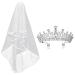 Frcolor Crystal Tiara Crown Rhinestone Wedding Bridal Tiara Headband  Bridal Wedding Veil with Comb Included