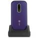 Doro 6620 Unlocked 3G Clamshell Big Button Mobile Phone for Seniors with 2.8" Screen SOS Button with GPS Talking Keys and Charging Cradle Included (Purple) UK and Irish Version