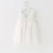 PythJooh Baby Girl Tulle Dress with Butterfly Wings | Sleeveless Tutu Princess Dress for Toddlers | Daisy Stars Sundress (6-9 Months, White) - Buy Online on SooperMarket.com