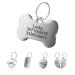 LYL Premium Engraved Personalised Pet Dog Cat Name ID Stainless Steel Tag Collar (L Bone) L (Pack of 1) Bone
