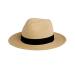Pineapple&Star Sun Straw Fedora Beach Hat Fine Braid UPF50+ for Unisex Beige Small