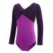 Libaobaoyo Long Sleeve Leotards for Girls Velvet Ballet Gymnastics Dancewear Bodysuit Outfit 4-5 Years Purple