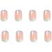 Simple French Blue Green Edge Nail Press on Nails Short Square Glossy False Nail Daily Manicure 24 Pcs 16 - Buy Online on SooperMarket.com