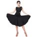 ZX Ballroom Dance Dresses for Women Fringed Lace Back Salsa Latin Dance Dress with Shorts (5 Colors) Black Large