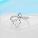2 Pcs Dainty Puppy Dog Paw and Cat Tail Open Rings Set - Adjustable Animal Claw Love Heart Jewelry in Gold, Silver, and Rosegold Plating - Buy Online on SooperMarket.com
