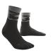 CEP Womens Crew Cut Athletic Performance Running Sock - Mid Cut Socks 3 Black/Grey - Camocloud