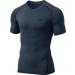 TSLA Men's Tactical Cool Dry Short Sleeve Compression Shirts, Athletic Workout Shirt, Active Outdoor Base Layer T-Shirts V Neck Shirt Charcoal Large