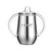 7 Steps - 10 Oz Stainless Steel Baby Children Kids Sippy Cup Tumbler - Double Wall - Vacuum Insulated - BPA Free - No Leak - No Spill (Silver)