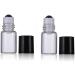 12 Pack 2ml Mini Clear Glass Roll-On Bottles - Refillable Essential Oil & Perfume Containers with Black Caps | Ideal for Cosmetics & Sampling - Buy Online on SooperMarket.com