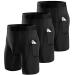 Niksa Compression Shorts Men 3 Pack Compression Underwear for Men Athletic Shorts with Pockets Running Workout Fitness Shorts Large Black*3