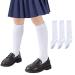 Girls Knee High Socks/Cable Knit/Ribbed School Uniform Socks 3/6 Pack Seamless Tube Socks Unisex Kids Soccer Socks 3-14 Years 5-7 Years White 3 Pairs